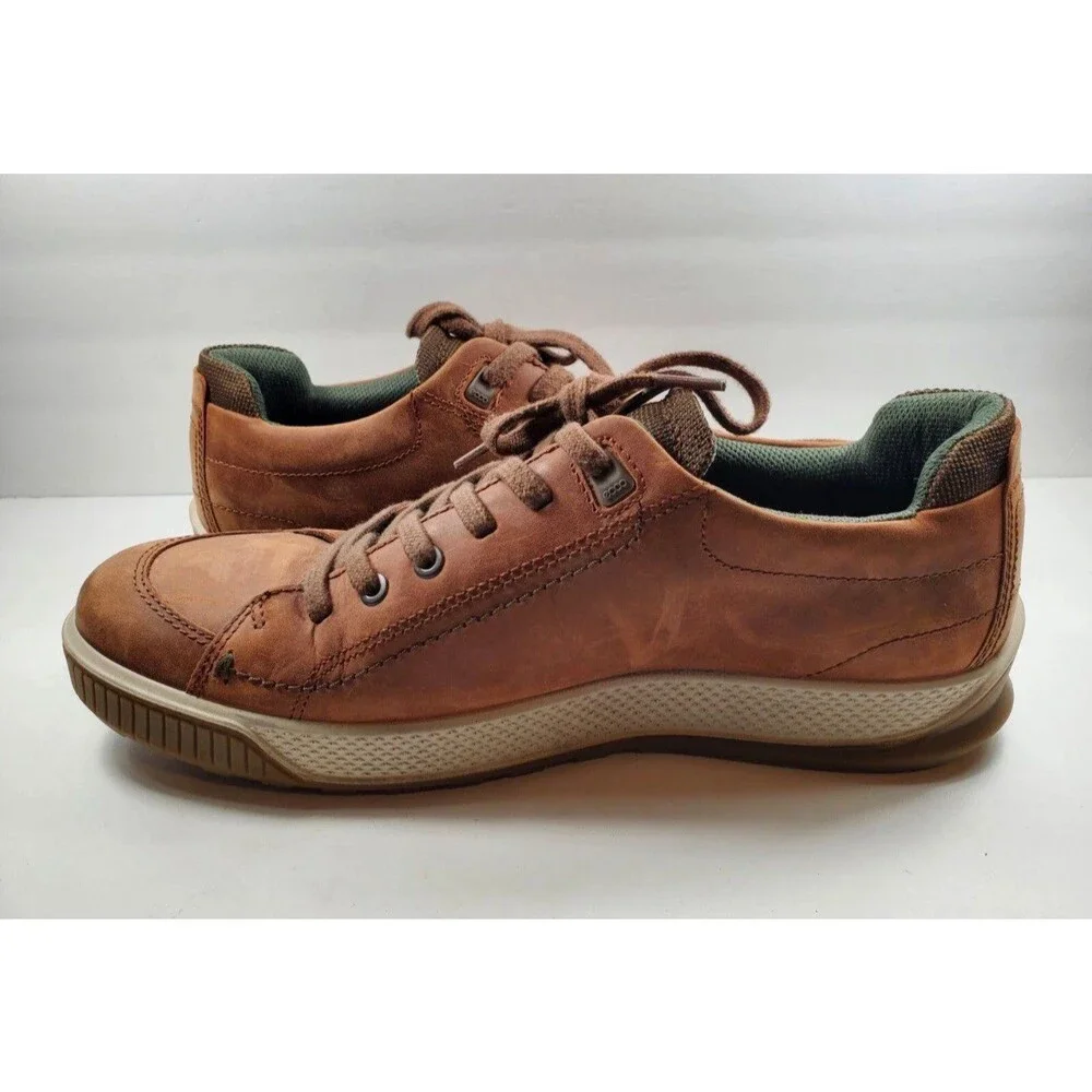 Men's Brown Leather Lace-Up Fashion Sneakers